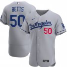 Men's  LAD #50 Mookie Betts authentic Jersey Gray
