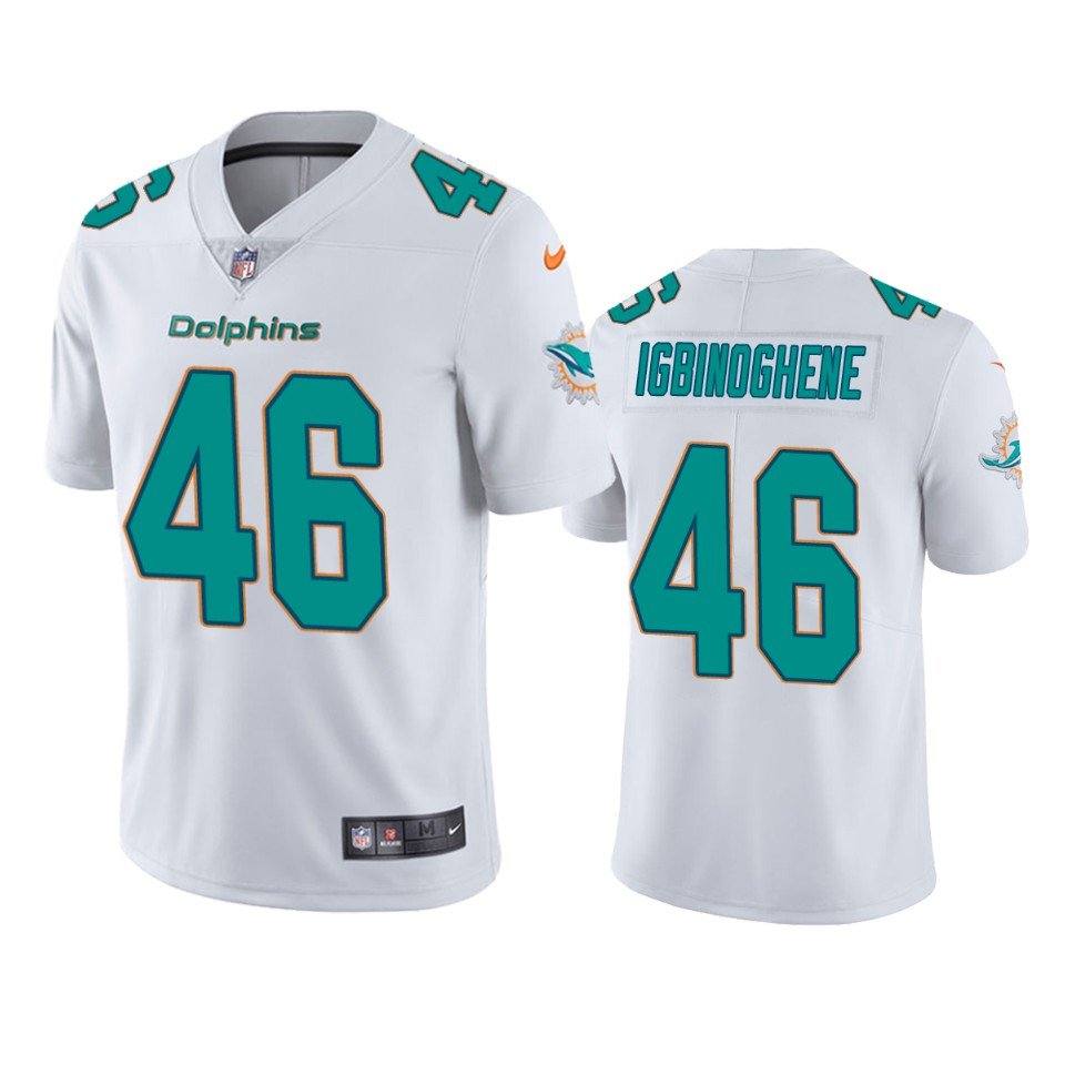 Men's / youth Noah Igbinoghene Miami Dolphins color rush jersey white