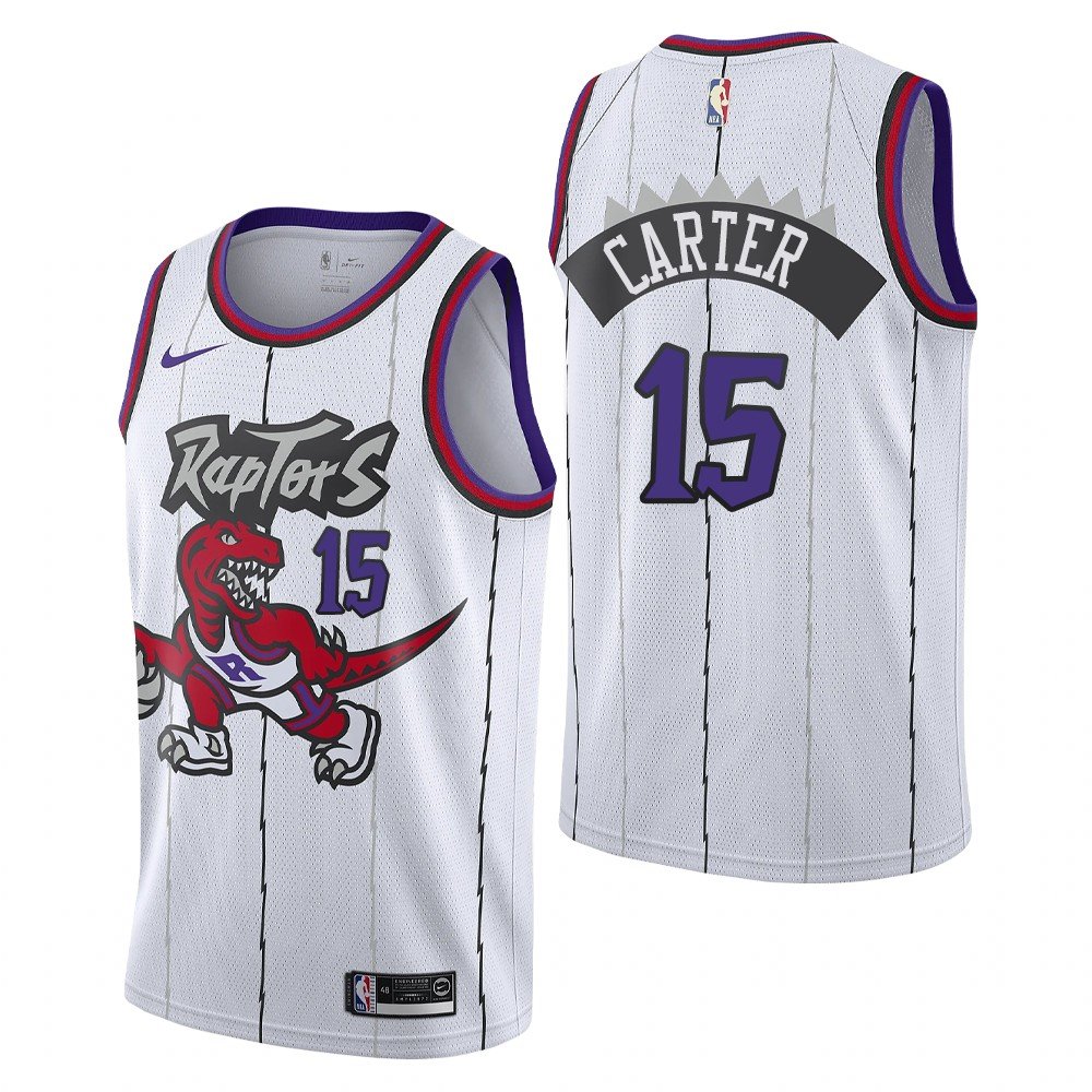 Men  Vince Carter toronto Raptors throwback white  Jersey