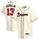 Men's   Ronald Acuna Jr. #13 ATL jersey  cream