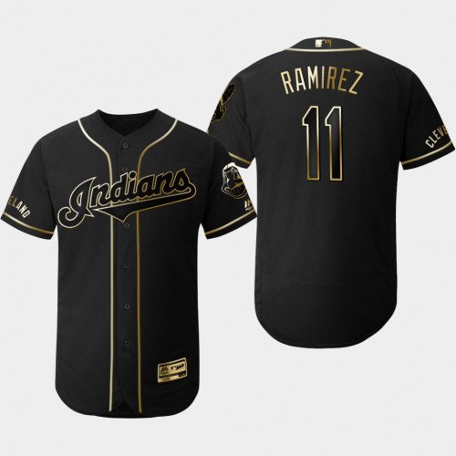 Men's Jose Ramirez Cleveland Indians golden edition Jersey black