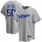 Men's Dodgers #50 Mookie Betts road stitched Jersey gray