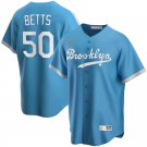 Men's Brooklyn Dodgers #50 Mookie Betts  cooperstown collection Jersey baby blue