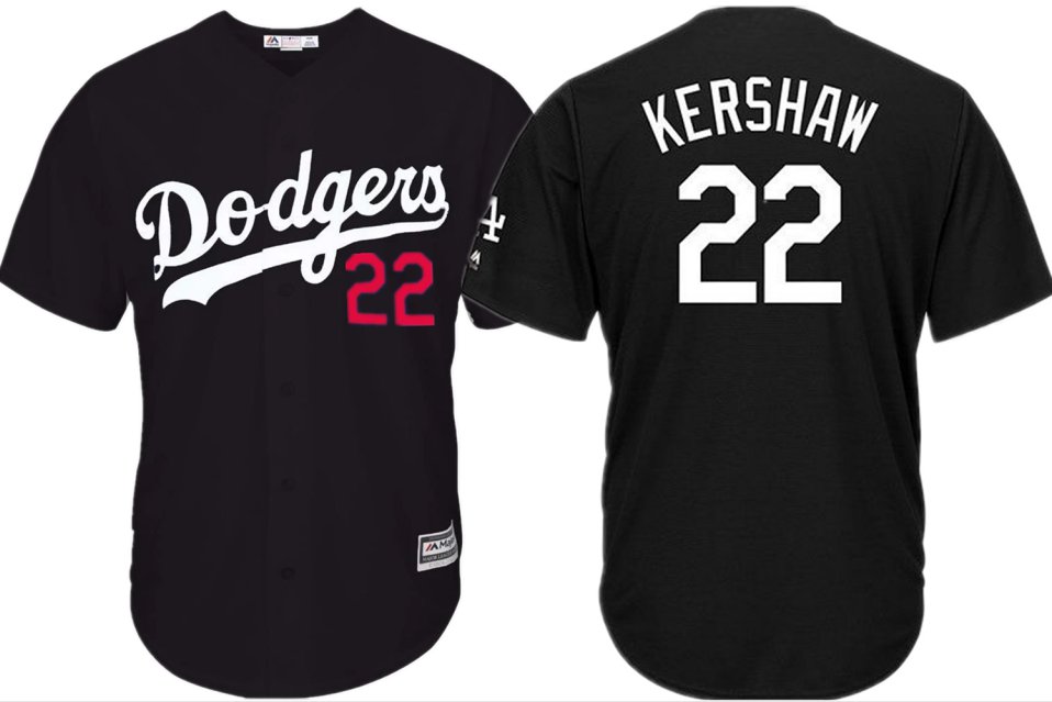 Men's Clayton Kershaw #22 LAD turn back Jersey black
