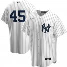 Men's NYY #45 gerrit cole pinstripe no name Jersey white
