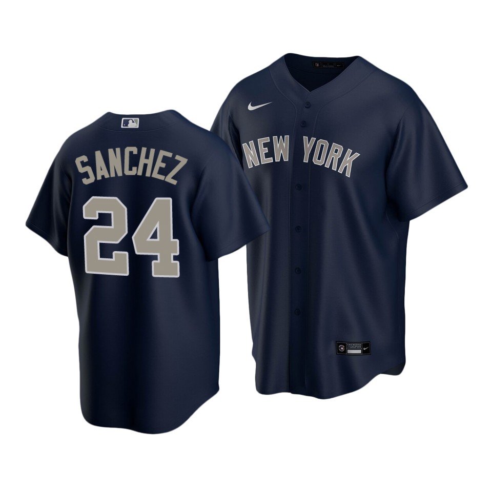 Men's NY Yankees Gary Sanchez cool base baseball Jersey navy blue