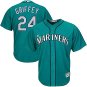 Men's Seattle Mariners 24 Ken Griffey jr Green  Baseball Jersey