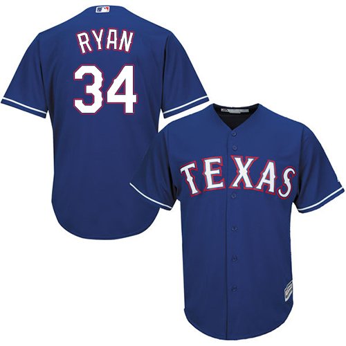 Men's Texas Rangers 34 Nolan Ryan Blue Cool Base Baseball Jersey