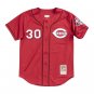 Men's ken griffey jr CIN M&N Scarlet Authentic jersey red