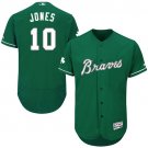 Men's ATL 10 Chipper Jones St. Patrick's Day Jersey green