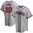 Men's ATL Jerseys #10 Chipper Jones Jersey Gray Throwback Stitched