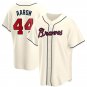 Men's / Youth  ATL 44 Hank Aaron Player Jersey cream