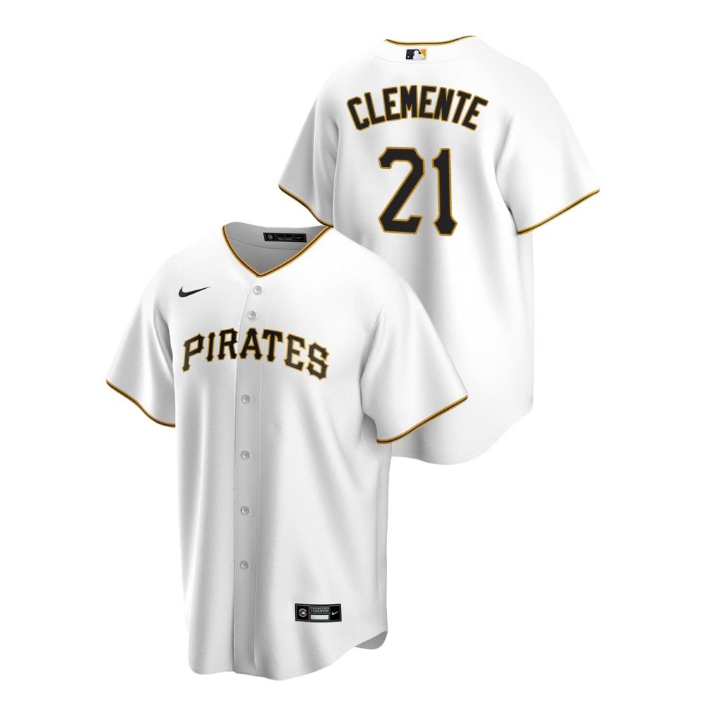 Youth kids Pittsburgh Pirates #21 Roberto Clemente white home baseball ...