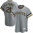 Men's PIT 21 Roberto Clemente Gray cooperstown Player Jerseys