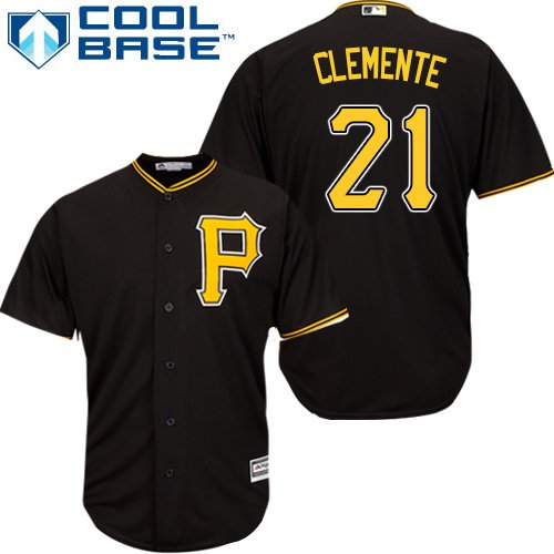 Men's PIT #21 Roberto Clemente cool base jersey black