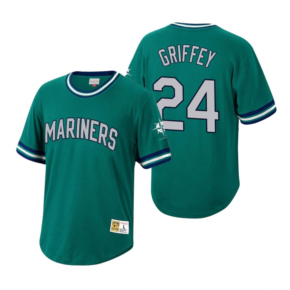 Men's Ken Griffey Jr. Mariners cooperstown collection Jersey aqua ...