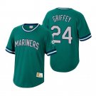 Men's Ken Griffey Jr. Mariners cooperstown collection Jersey aqua pullover green