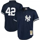 Mens Yankees 42 Mariano Rivera cooperstown jersey blue pullover
