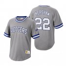 Men's Clayton Kershaw Dodgers cooperstown  Jersey gray pullover