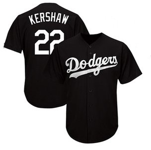 Men's Dodgers 22 Clayton Kershaw  Player  jersey black