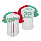 Men's  Dodgers #22 Clayton Kershaw Mexico Heritage night  split Jersey