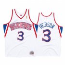 Men's Allen iverson  76ers throwback Mitchell jersey white