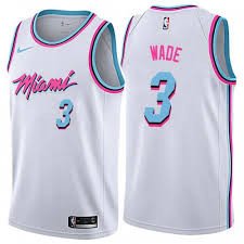 Men's Miami Heat Dwyane Wade White City Edition Basketball Jersey Embroidered