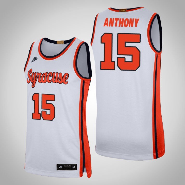 Mens Carmelo Anthony Syracuse College Jersey White 1607