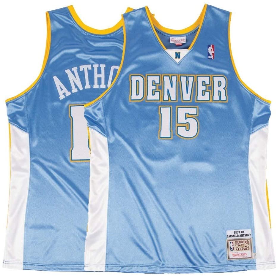 Mens Carmelo Anthony Denver Nuggets throwback  jersey light blue