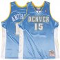 Mens Carmelo Anthony Denver Nuggets throwback  jersey light blue