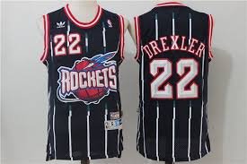 Mens Clyde Drexler Houston Rockets  throwback jersey black