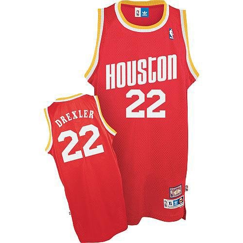 Mens Clyde Drexler Houston Rockets  throwback jersey red