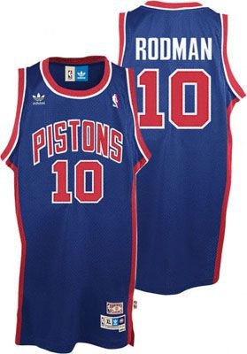 Mens Dennis Rodman Pistons throwback jersey blue