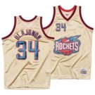 Mens / Youth Hakeem Olajuwon Houston Rockets throwback Jersey cream