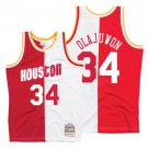 Mens Hakeem Olajuwon Houston Rockets throwback split jersey