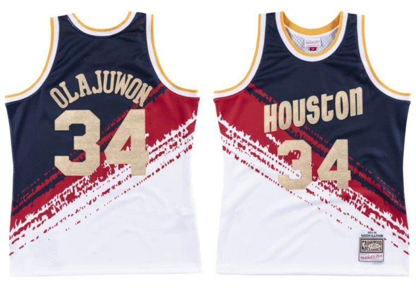 Mens Hakeem Olajuwon Houston Rockets independence day HWC jersey