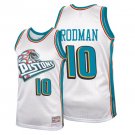 Mens Dennis Rodman Pistons throwback basketball jersey  white