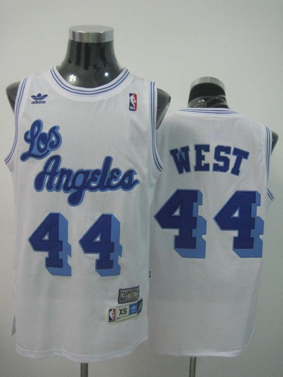 Mens Jerry West Lakers throwback  jersey white