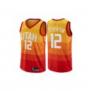 Mens / Youth John Stockton Utah Jazz city jersey rainbow orange