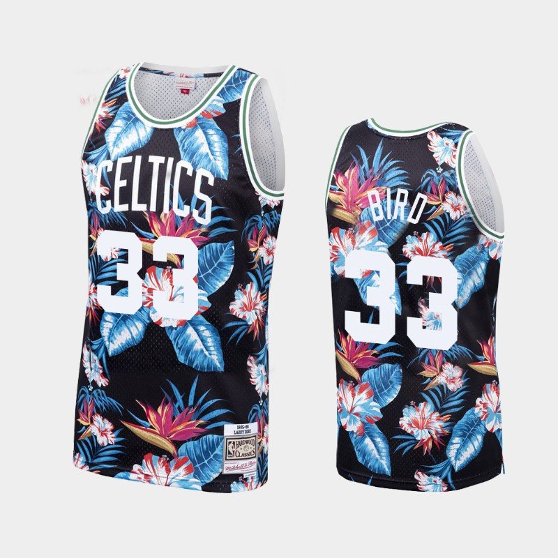 Mens Larry Bird Boston Celtics  floral  jersey