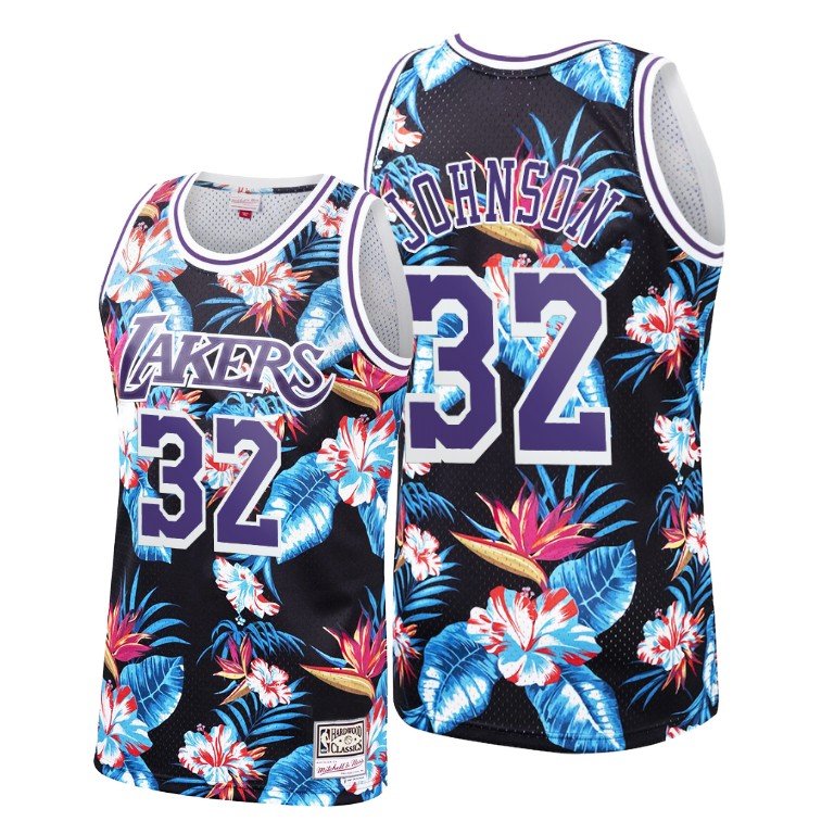 Mens Magic Johnson Lakers floral jersey
