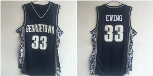 Men's Patrick Ewing Georgetown Hoyas College jersey blue