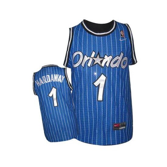 Mens Anfernee Penny Hardaway Orlando Magic Throwback jersey blue Pinstripe