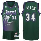 Mens   Ray Allen Milwaukee Bucks throwback jersey green