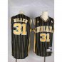 Men's  Reggie Miller throwback stripe jersey black pinstripe