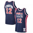 Mens John Stockton Utah Jazz 1992 Dream Team USA  jersey Blue