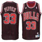 Mens Scottie Pippen Chicago Bulls throwback jersey black pinstripe