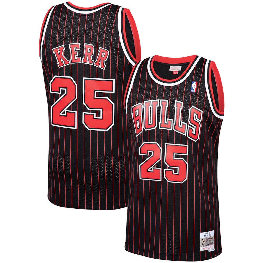Men's Steve Kerr chicago bulls throwback jersey pinstripe