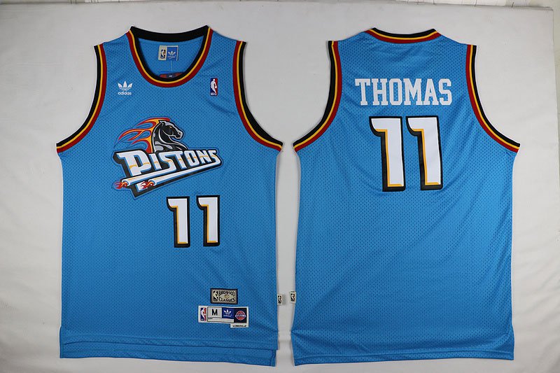 Men's Isiah Thomas Detroit Pistons throwback jerseys light blue