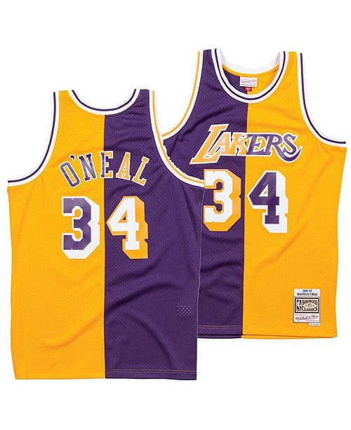 Mens shaq Shaquille O'Neal Lakers split  jersey